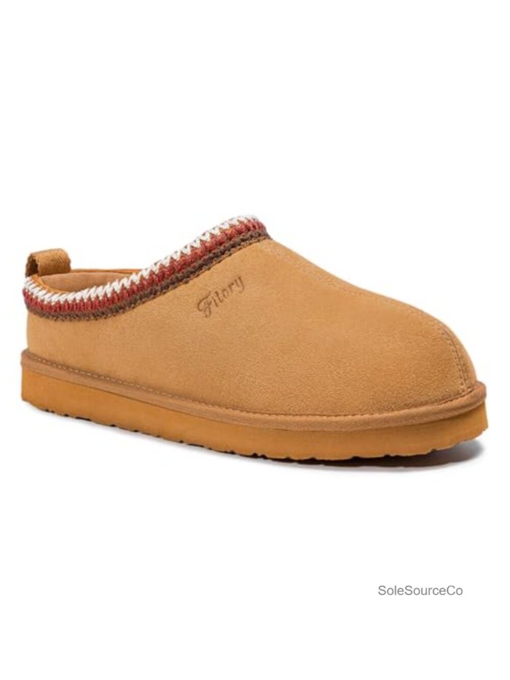Women's Suede Slippers, Slip On House Flats with Faux Fur Lining,